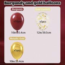 20pcs/Set 10 Inch And 12 Inch Rose Gold/Burgundy/Romantic Purple/Silver White Latex Balloons With Shiny Glitters, Suitable For Wedding Bridal Decoration, Birthday Decor, Graduation Decor, Christmas Decor, Valentine's Decor, Outdoor Decor, Photo Shoot And Various Event Party Decorations Mother's Day Graduation - Wine Red - View 3