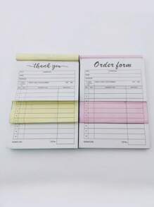 Thank You Receipt Books With Cardboard, 2-Part Small Business Carbon-Free Invoice Book 3.74x5.12 Inches(Set Of 50) Order Book Receipt Books Invoice Book For Business,School Supplies,Back To School