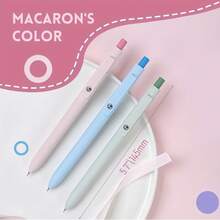 5 支马卡龙色圆珠笔套装，0.5 毫米细尖顺滑书写黑色墨水伸缩中性笔，办公用品 - 套裝 - 查看 9