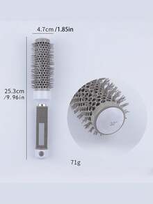 1pc Gray & White Ceramic Aluminum Tube Hair Brush Set, Includes Curling Brush, Round Brush, Straight Brush, With Cleaning Claw For Hair Styling And Drying, Brush, Hair Brushes, Edge Brush, Brush Hair, Hair Comb, Comb Hair, Detangling Brush, Ball Brush, Mini Hair Brush Set, Wooden Comb, Hair Brush, Hair Brush, Mini Hair Brush, Detangling Brush, Hair Brushes, Hair Hair Products, Hair Tools, Hair Stuff, Hair Care, Curly Hair Brush, Hairdressing Equipment,Travel Essentials,Travel Essential,Hairstyle,Hairdressing,Hair Brush,Slick Back Brush,Styling Brush,Curly Hair Brush,Edge Brush,Hair Comb,Brush Hair,Hair Brush Set,Comb Hair,Comb For Curls,Detangling Brush,Hair Brush For Women,Hair,Travel,Hair Products,Hair Tools,Hair Stuff,Barber,Barber Accessories,Barbershop,Hairdressing Equipment - Multicolor - View 6