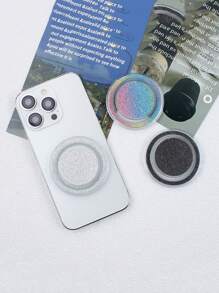1 pieza Soporte magnético degradado con brillo (No Adhesive) Transparente con cojín de aire, compatible con Apple Magsafe, soporte redondo extensible, [Solo se pueden usar teléfonos con función magnética]
