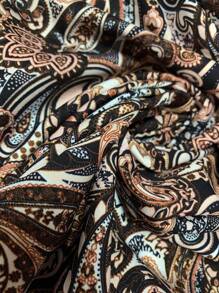 Women's V-Neck Paisley Print Mini Dress - Sexy Vacation Beach Dress, Flowy Summer Boho Dress For Women,Casual Sleeveless Sundress For Women,Bohemia Midi Dresses