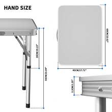 Vandise Compact Foldable TV Tray Table With 2 Adjustable Heights - Lightweight Aluminum Portable Coffee Side Desk 60x45cm - Multi-Functional Table For Beach, Outdoor, Office - Space Saving Foldable Design With Carry Handle - White - View 2