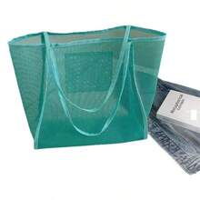 网状沙滩包 家庭超大沙滩托特包口袋沙滩巾包