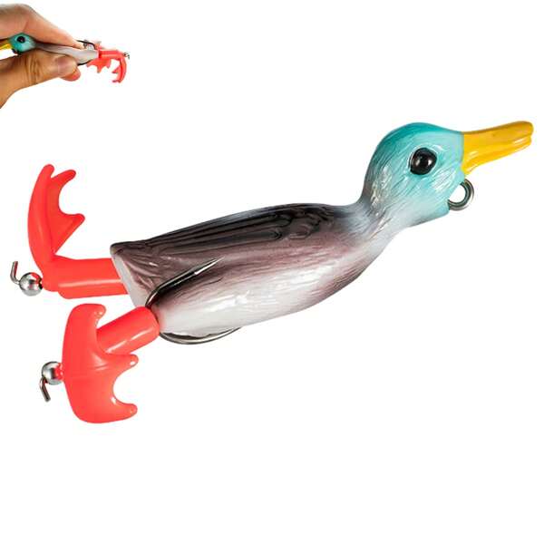 Leurre de crankbait, leurre de canard flottant en surface rotatif et mou, convient pour la pêche en eau peu profonde