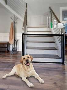 1 pieza, Reja de seguridad para mascotas, protege a los bebés y a la familia, barrera de contención para mascotas, garantiza la protección del hogar, ajustable y portátil de fácil instalación, barrera para escaleras para mascotas, versátil y espacioso, apto para escaleras, balcón, marco de puerta y uso en exteriores