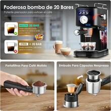 Máquina de Espresso y Capuchino 20 Bares, Cafetera Cápsulas y Café Molido con Espumador de Leche para Espresso Cappuccino Mocha y Latte para Barista en casa (ESS2) - Tipo de Enchufe A USA (110-127V) - Ver 2