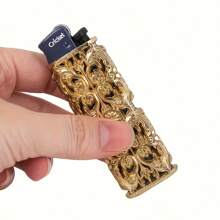 1 pieza Soporte de encendedor de aleación de zinc, compatible con Cricket ED1, estuche protector decorativo para encendedor, accesorio de viaje al aire libre, regalo de cumpleaños ideal