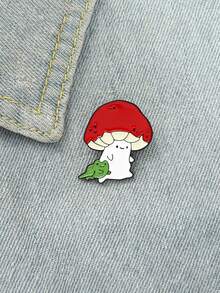 1枚男士卡通蘑菇女孩胸針,創意裝飾徽章,適用於袋子配飾 - 彩色 - 查看 5