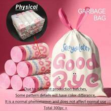 1 pièce Sacs poubelle épaissis, parfumés, à la mode et abordables. Conviennent à divers types de poubelles, résistants aux déchirures et aux fuites, imperméables et résistants à la chaleur pour les poubelles de moins de 20 L. Élimine les odeurs et repousse les moustiques. Sacs poubelle autoscellants multifonctionnels avec design rose mignon pour le stockage en cuisine et utilisation unique.