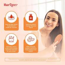 MaryRuth's Liquid Multivitamin With Lustriva – Hair Growth, Skin Smoothness & Daily Wellness | Peach Mango Flavor | Vegan | 15.22 Fl Oz - 3pcs - 查看 10