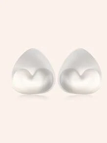 1 Par de Enchimentos de Sutiã de Silicone Reutilizáveis - Almofadas Push-Up Invisíveis para Roupas de Banho e Lingerie, Realçadores Macios e Grossos para Elevação Natural do Busto, Ideal para Biquínis, Vestidos e Looks com Alças