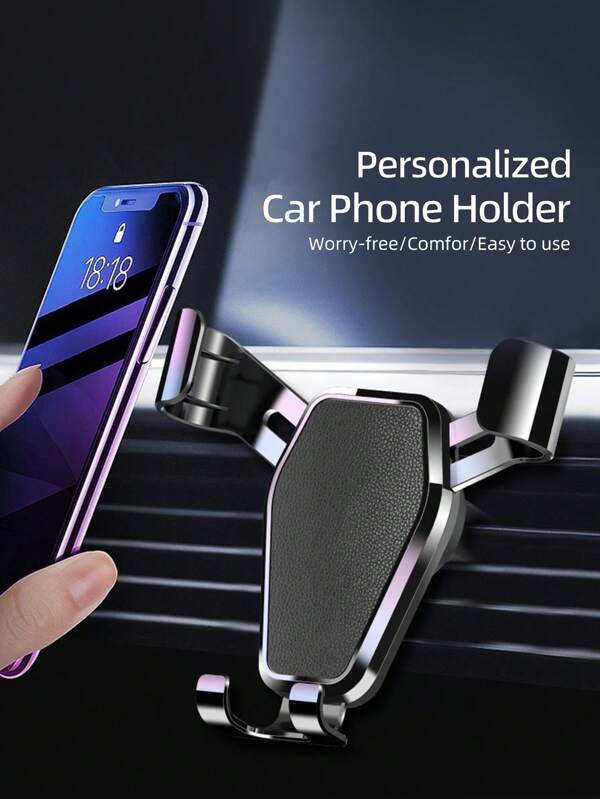Noir/Argent/Couleur aléatoire - Matériau ABS - Support de téléphone multifonctionnel pour montage sur bouche d'aération de voiture - Support de téléphone à gravité pour montage sur bouche d'aération - Accessoires automobiles - Indispensables de voyage en voiture - Fournitures d'urgence pour le voyage
