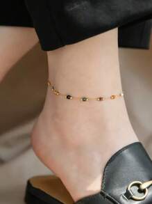 1 Set de Collar, Pulsera y Tobillera de Acero Inoxidable con Cuentas de Estilo Bohemio Minimalista y Colorido, apto para Uso Diario o Vacaciones en la Playa, también un Gran Regalo para el Día de la Madre