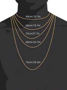 1 Pièce Collier De Chaîne Pour Hommes Plaqué Or, Chaîne De Trottoir En Acier Inoxydable, Étanche Et Non Estompée, Accessoires Idéaux Pour Se Coordonner Avec Des Pendentifs, Cadeau De Bijoux À La Mode Pour Les Hommes