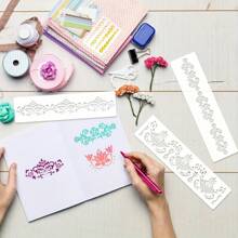 8pcs Exquisite Frame Templates, Flower Templates, Cake Decorating Templates, Reusable DIY Art & Craft Templates, Decorative Borders Baking Tools For Painting On Wood, Canvas, Paper And Fabric,Back To School,School Supplies
