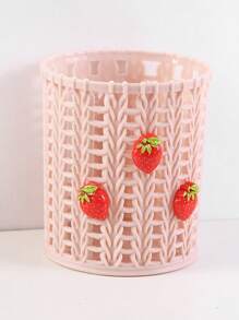 1 Stück süßer Stifthalter, kreativ-modischer cartoon-artiger Stiftorganizer, Desktop-Aufbewahrungsbehälter, rund geflochtener Stiftbecher, tolles Geschenk, Rückkehr zur Schule, Schulbedarf, Federmappe, Stiftetasche, Schultasche