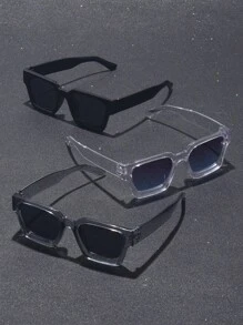 3/5 Stücke Herren Mehrfarbige Kunststoff Quadratische Vollrahmen Tönung Linsen Shades Basics Elegante Basic Lässig Allround Brillen Kombination für Vacay Vibes, Business, Alltag Mode Accessoires Preppy Stil für den Schulanfang