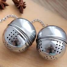 1 Leak-Proof Tea Filter Ball - Perfect For Tea, Spices And Seasonings, Spice Brewer, Seasoning Ball, Tea Brewer, Mesh Tea Filter Net, High-Quality Tea Filter Net, Stainless Steel Mesh Tea Filter Net, Mesh Tea Filter Net, Creative Separable Tea Set, Tea Set Kitchen Accessory