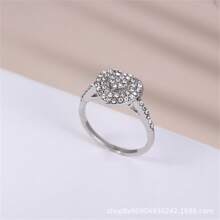 2pcs Rhinestone Heart Shaped Fashion Rings For Women, Suitable For Daily Outfit, Party, Holiday Gifts
