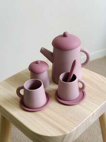 PopLittleOne 1Set Silicone Kids Tea Sets Feeding Training Children Tableware Set Cute Kid Cups Set Toy Boy Girl Birthday Gift Child Tableware Toys