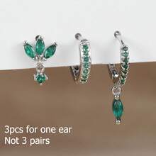 3pcs/Set Exquisite Rose Pink Earrings Including Studs, Ear Hoops, Flowers Shaped, Suitable For Ladies' Dating, Party, Daily Commuting - 3pcs Earrings Set - View 13