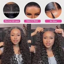 200% Density 13x4 13x6 5*5 4*4 Curly Wave Lace Closure Wigs Human Hair Upgraded Glueless Wig Put On And Go Glueless Wigs Human Hair Pre Plucked Pre Cut Ready To Wear Glueless HD Lace Front Wigs For Women
