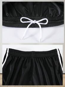 Cool Purple Black Contrasting Football Shirt, High-End Sports Top, Dual-Use For Competition And Training, Supports DIY Printing - Purple - View 7