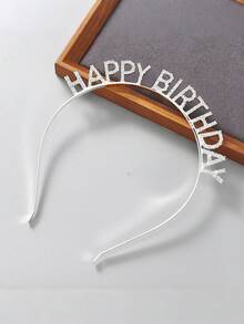 1pc Birthday Party Headband For Girls, Crown-Shaped Festive Atmosphere Birthday Decor Hair Accessory, Suitable For Scene Decoration And Photo Taking - One Size Fits All - View 4