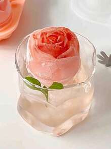 1 stampo per cubetti di ghiaccio a forma di rosa in silicone, stampo per cubetti di ghiaccio a forma di rosa a 4 celle per creme gelate, stampo per rose tridimensionali, accessorio da cucina per ristoranti, stampo per cubetti di ghiaccio per cortile domestico, picnic all'aperto e campeggio, vassoio in silicone per whisky e cocktail, adatto per la preparazione di bevande fredde, succhi, caffè e dessert, accessorio da cucina estivo