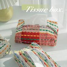 1 Pc Fabric Paper Tissue Box, Christmas Decoration - Multicolor - View 7