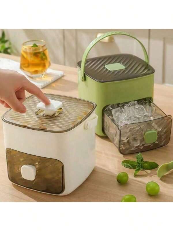1pc 48-Slot Ice Cube Tray With Easy-Press Cover - Large Capacity Double Layer Ice Mold