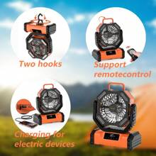 [Touch Control LED Camping Fan] 20000mAh Portable LED Camping Fan With USB Rechargeable Battery & Built-In Light | Compact Outdoor Cooling Fan For Tents, Fishing, And Hiking | Rugged Outdoor Design, Versatile Outdoor Fan, Camping Accessories