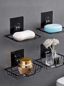 Suport pentru săpunieră cu design de drenaj, suport pentru burete de chiuvetă, săpunieră, rezistent la rugină și impermeabil, instalare ușoară, organizator de baie, fără găurire, organizator de duș, pentru depozitare în baie și decor interior și bucătărie