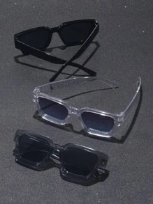 3/5 Stücke Herren Mehrfarbige Kunststoff Quadratische Vollrahmen Tönung Linsen Shades Basics Elegante Basic Lässig Allround Brillen Kombination für Vacay Vibes, Business, Alltag Mode Accessoires Preppy Stil für den Schulanfang