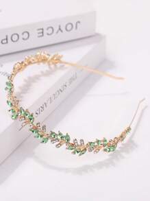 1pc Women Casual Versatile Cute Fashionable Water Drop Rhinestone Decorated Hairband
