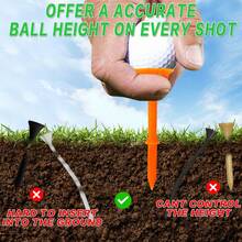 Golf Tees Plastic 3 1/4 Inch Upgrade Unbreakable Bulk 50 Packs Reduce Friction Side Spin Stable 83 Mm Long Tee For Golfer Practice - Orange - View 7