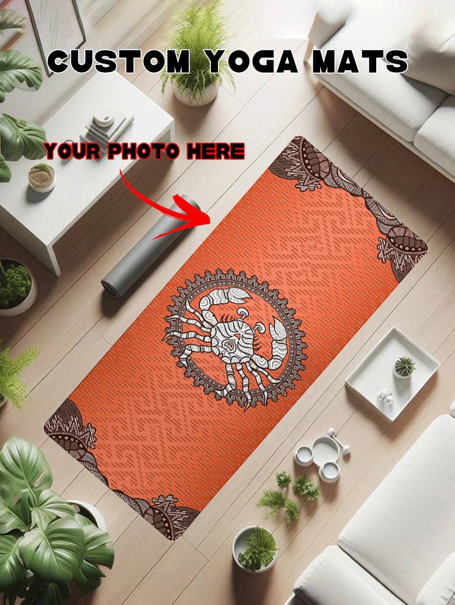 Personalisierte Bild Yogamatte, Innen Yogamatte, Übungsteppich, kreative Teppich, bildangepasster Teppich, Sport- und Fitnesszubehör, stoßabsorbierende rutschfeste Matte, quadratische Matte