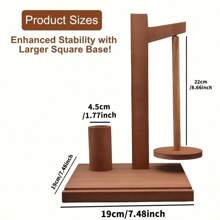 AAMTE 1pc Wooden Crochet Tool Set With Rotating Yarn Holder And Phone Stand - Multifunctional Hand Woven Yarn Storage For Knitting And Crafting, Ideal Gift For Crafting Enthusiasts