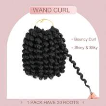 2 Pcs Synthetic Wand Curl Crochet Hair Extensions 10 Inch Short Spring Twist Crochet Hair For Women 40 Strands