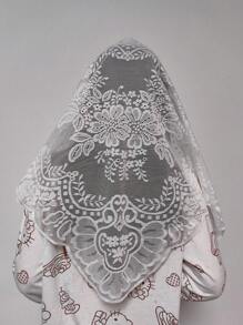 1 pezzo, 130cm * 60cm, Dettaglio in pizzo bianco per copricapo, paralume, tovaglia, abbigliamento, orlo abito, decorazione