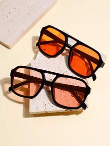 1/2/3 件方形时尚女士眼镜，时尚设计适合户外、海滩度假，让您成为夏季街头的焦点，适合夏季海滩度假、户外、旅行 - 彩色 - 查看 18