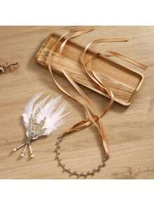 1pc, Women's Fashionable And Elegant Feather Decorative Headbands, Suitable For Wedding Celebrations, Makeup Parties, Singles Parties, Decoration And Dressing Up Headbands, Gifts For Family And Friends - A - View 5