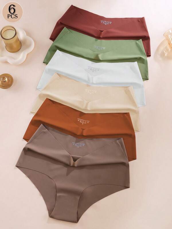 Aofeiqike Paquete de 6 bragas de cintura alta de alta calidad para mujer talla grande, sexy apertura lateral, corte alto, ropa interior sin costuras transpirable y amigable con la piel