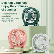1pc Desktop Small Fan, Desktop Fan. USB Charging In-Line Model, Small And Portable, 4 Fan Blades, Bass Does Not Disturb, Multi-Color Selection. Suitable For Home, Office, Bedroom, Dormitory, Travel, Camping. It Is A Must-Have For Cooling Down In Summer. - Multicolor - View 2