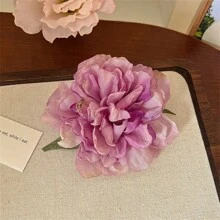 1 Stück exquisiter Blumen Seitenklemm Foto Requisit Haarclip, romantischer ästhetischer Stil Haaraccessoire für Mädchen, Pfingstrosen & Kamelien Design Haarklammer Haarspangen