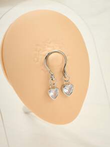 AVYRING 1pc Sparkling Non Piercing Nipple Jewelry Heart CZ Dangle Fake Nipple Rings Fake Body Piercing Summer Jewellery Sexy Women Clothing Accessories