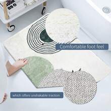 仿毛皮波西米亚风浴室地垫，柔软防滑吸水超细纤维浴室地垫，可机洗，适用于浴室、淋浴间、洗衣房、玄关、卧室、厨房、小屋，便携式门垫，浴室厨房装饰，厨房地毯 - 彩色 - 查看 9