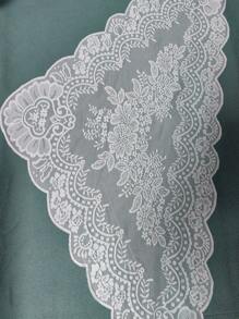 1 pezzo, 130cm * 60cm, Dettaglio in pizzo bianco per copricapo, paralume, tovaglia, abbigliamento, orlo abito, decorazione
