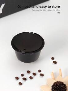 1/2/3/5/10颗装可重复使用的黑色咖啡胶囊，兼容可填充设计 - 节省成本，易于填充，减少浪费 - 黑色 - 查看 4